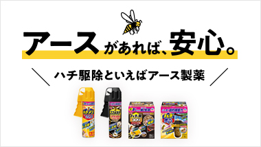 ハチ駆除といえばアース製薬。「ハチ駆除製品公式サイト」