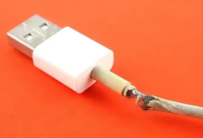 かじられた電気コード