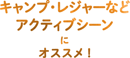 キャンプ・レジャーなどアクティブシーンにオススメ！